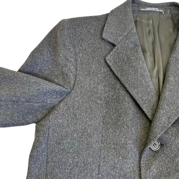 Franco's Mens XL Vintage 100% Cashmere Karamai Full Length Dress Coat Charcoal - Picture 6 of 16